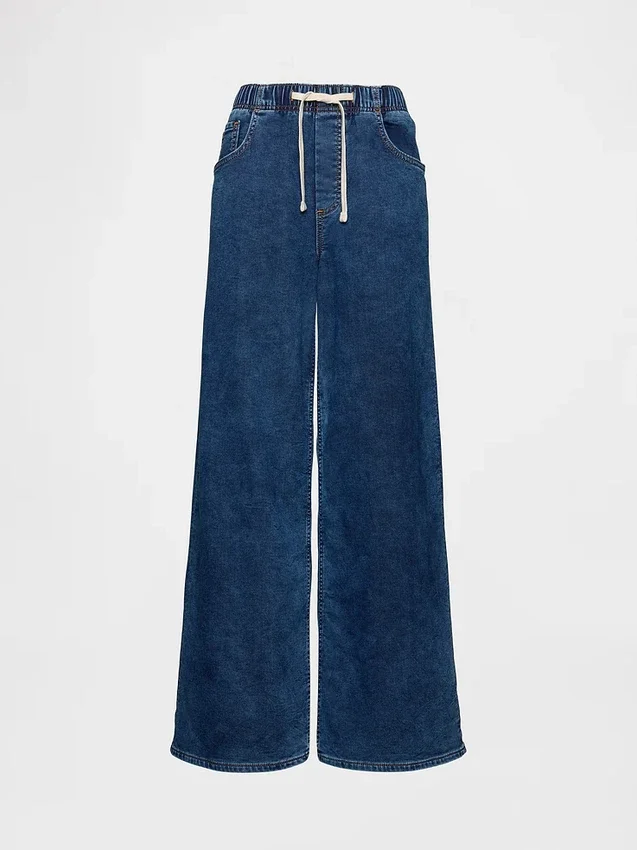 Baggy-Jeans aus gestricktem Denim mit mittlerer Leibhöhe