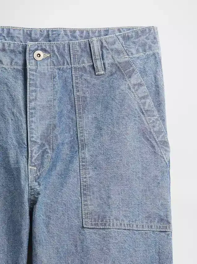 Baggy-Jeans aus schwerem Chambray