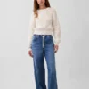 Baggy-Jeans aus Strick mit mittlerer Leibhöhe