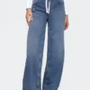 Baggy-Jeans aus Strick mit mittlerer Leibhöhe