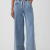 Baggy-Jeans aus Strick mit mittlerer Leibhöhe