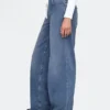 Baggy-Jeans aus Strick mit mittlerer Leibhöhe