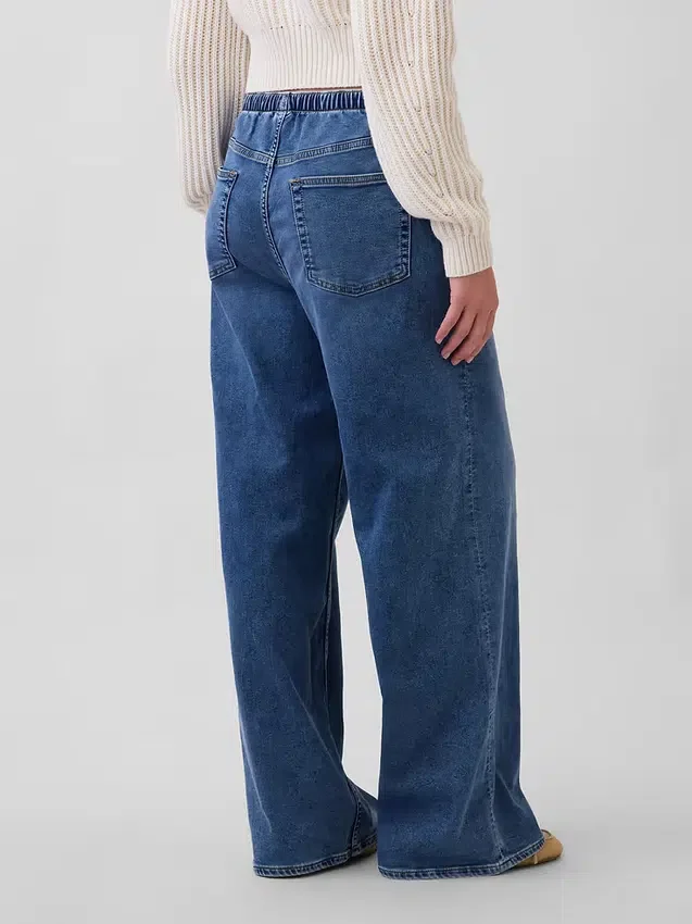 Baggy-Jeans aus Strick mit mittlerer Leibhöhe