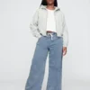 Baggy-Jeans aus Strick mit mittlerer Leibhöhe