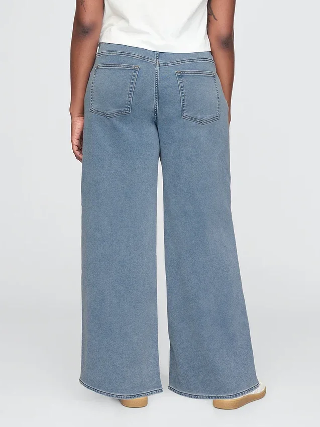 Baggy-Jeans aus Strick mit mittlerer Leibhöhe