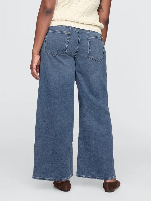 Baggy-Jeans aus Strick mit mittlerer Leibhöhe