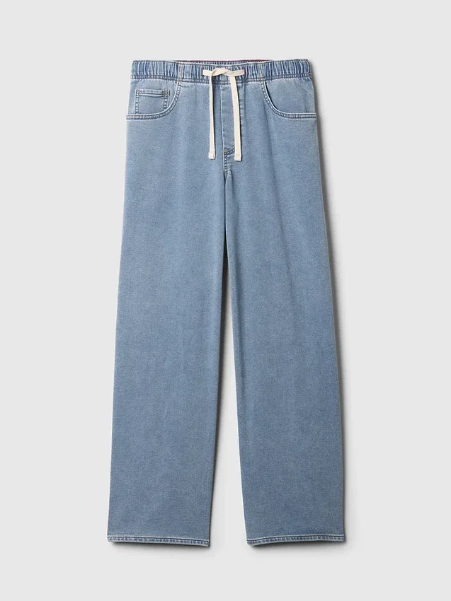 Baggy-Jeans aus Strick mit mittlerer Leibhöhe