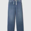 Baggy-Jeans aus Strick mit mittlerer Leibhöhe