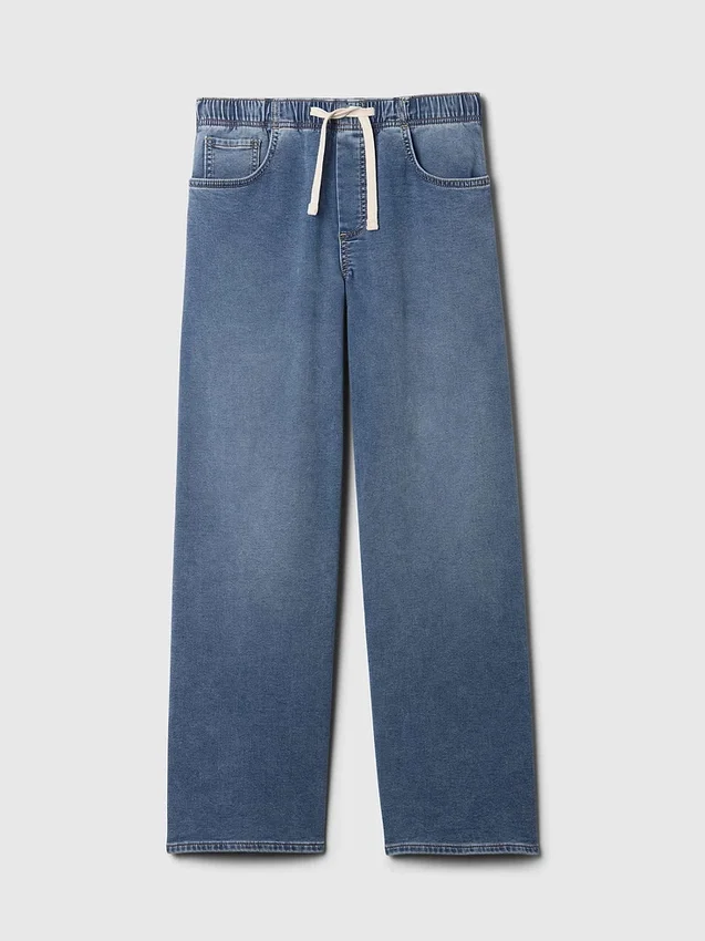 Baggy-Jeans aus Strick mit mittlerer Leibhöhe
