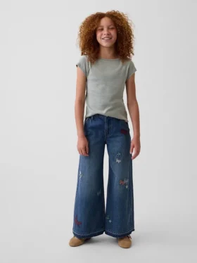 Baggy-Jeans für Kinder mit niedriger Leibhöhe und Stickerei