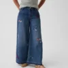 Baggy-Jeans für Kinder mit niedriger Leibhöhe und Stickerei