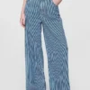 Baggy-Jeans mit mittlerer Leibhöhe aus ultraweichem Denim mit Streifenmuster