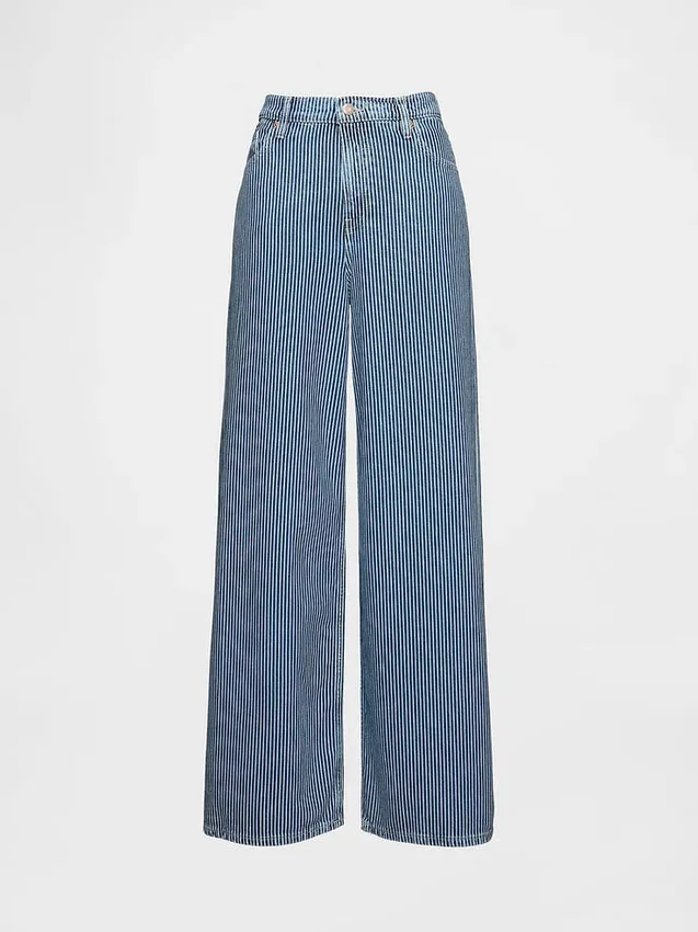 Baggy-Jeans mit mittlerer Leibhöhe aus ultraweichem Denim mit Streifenmuster