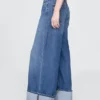 Baggy-Jeans mit mittlerer Leibhöhe, ultrweichem Stoff und Umschlag