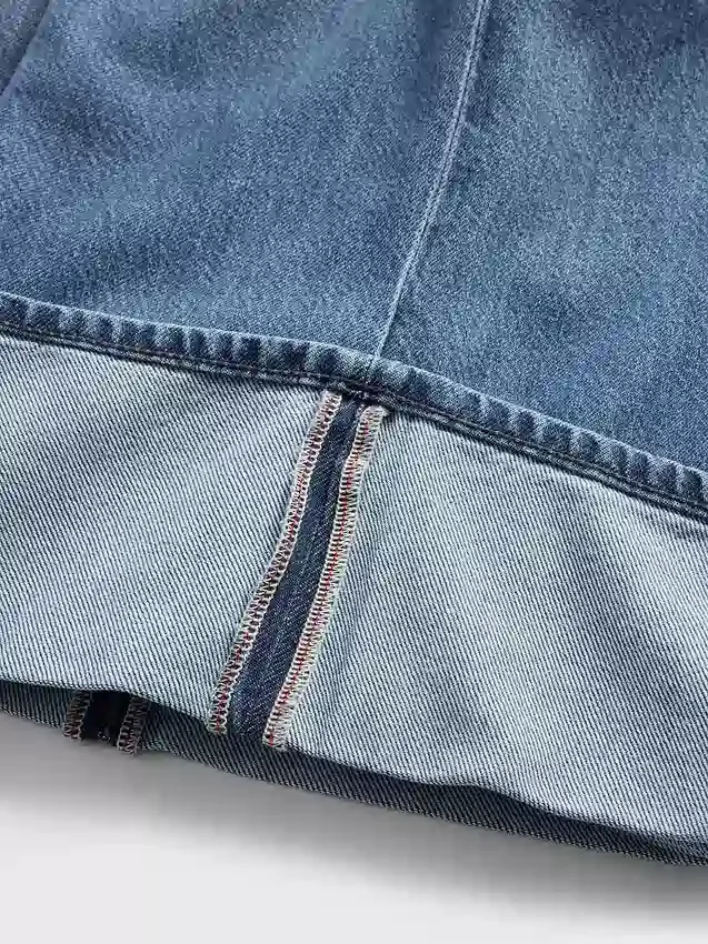 Baggy-Jeans mit mittlerer Leibhöhe, ultrweichem Stoff und Umschlag