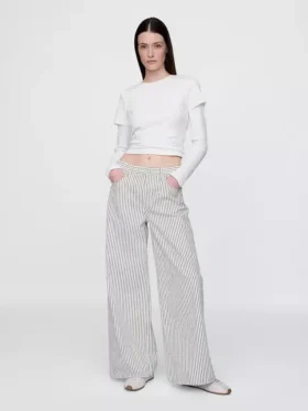 Baggy-Jeans mit mittlerer Leibhöhe und Denim-Streifen