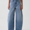 Baggy-Jeans mit mittlerer Leibhöhe und konischem Bein