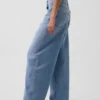 Baggy-Jeans mit mittlerer Leibhöhe und konischem Bein