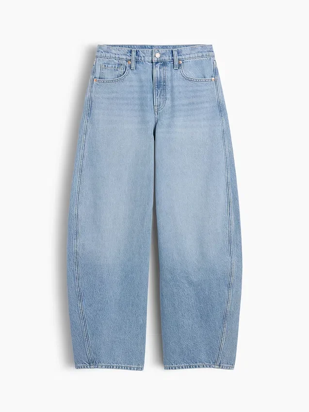 Baggy-Jeans mit mittlerer Leibhöhe und konischem Bein