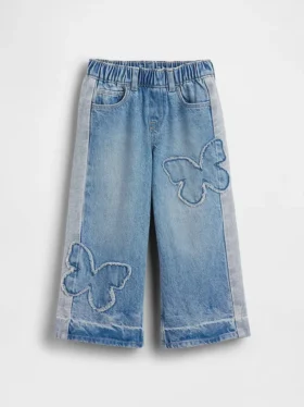 Baggy-Jeans mit Schmetterlingsmotiv zum Hineinschlüpfen für Baby & Kleinkind