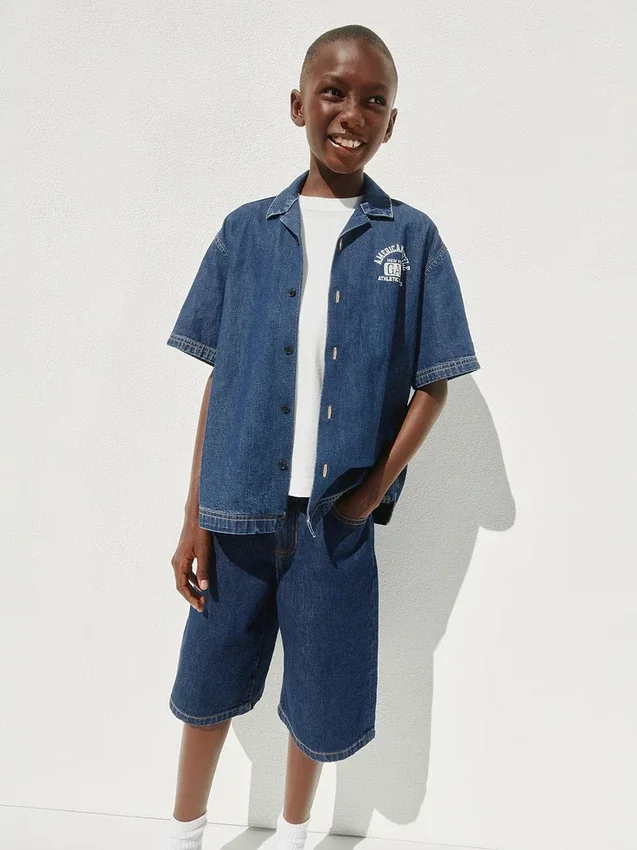 Baggy-Jeans-Shorts für Kinder