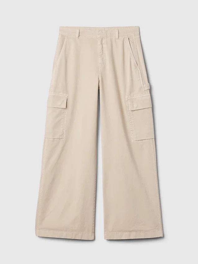 Baggy-Khakihose mit mittlerer Leibhöhe