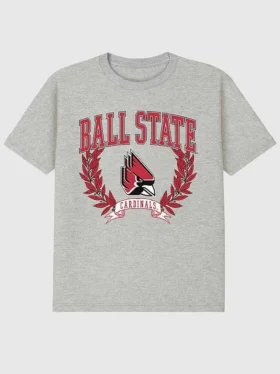 Ball State University „Laurels“ T-Shirt mit dunklem Aufdruck