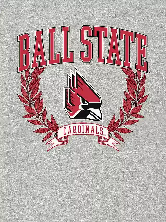 Ball State University „Laurels“ T-Shirt mit dunklem Aufdruck