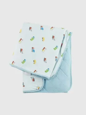 Bambus-Babydecke „Little Trucks“