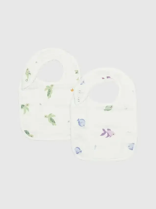 Bambus-Lätzchen-Set „Kleine Schildkröte“