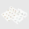 Bambus-Pucktuch-Set „Kleiner Löwe und Elefant“