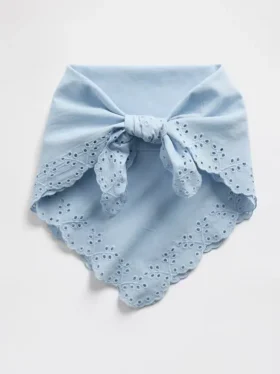 Bandana-Schal aus 100 % Baumwolle mit Lochstickerei