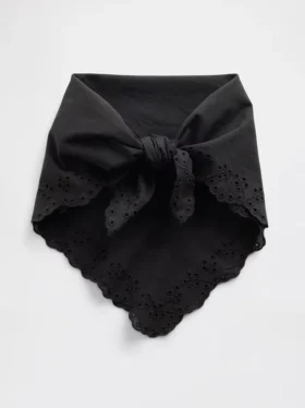 Bandana-Schal aus 100 % Baumwolle mit Lochstickerei
