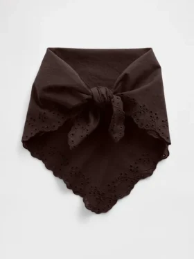Bandana-Schal aus 100 % Baumwolle mit Lochstickerei
