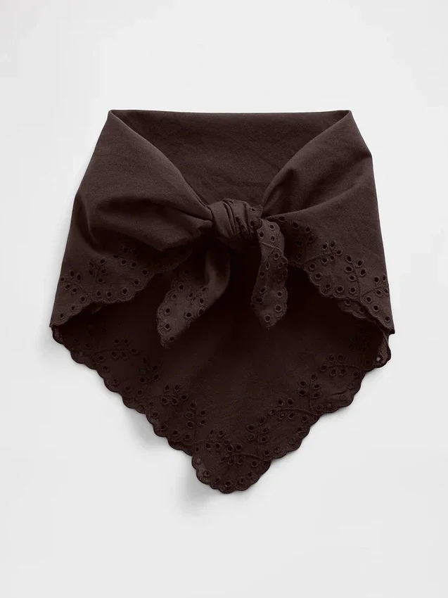 Bandana-Schal aus 100 % Baumwolle mit Lochstickerei