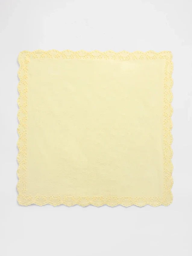 Bandana-Schal aus 100 % Baumwolle mit Lochstickerei