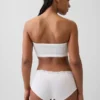 Bandeau-Bralette aus Bio-Stretch-Baumwolle mit Spitzenbesatz