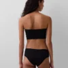 Bandeau-Bralette aus Bio-Stretch-Baumwolle mit Spitzenbesatz