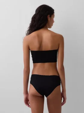 Bandeau-Bralette aus Bio-Stretch-Baumwolle mit Spitzenbesatz