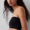 Bandeau-Bralette aus Bio-Stretch-Baumwolle mit Spitzenbesatz
