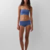 Bandeau-Bralette aus Bio-Stretch-Baumwolle mit Spitzenbesatz