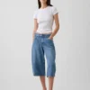 Barrel-Culotte-Jeans mit hoher Leibhöhe und Gürtel