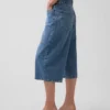 Barrel-Culotte-Jeans mit hoher Leibhöhe und Gürtel
