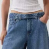 Barrel-Culotte-Jeans mit hoher Leibhöhe und Gürtel