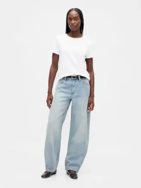 Barrel-Jeans mit hoher Leibhöhe