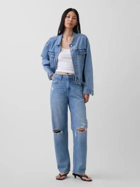 Barrel-Jeans mit hoher Leibhöhe