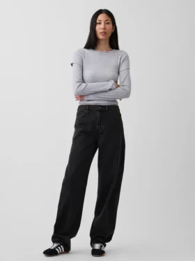 Barrel-Jeans mit hoher Leibhöhe