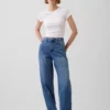 Barrel-Jeans mit hoher Leibhöhe