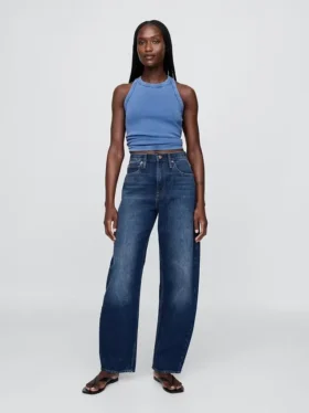 Barrel-Jeans mit hoher Leibhöhe