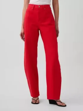 Barrel-Jeans mit hoher Leibhöhe